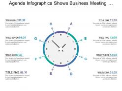 Agenda infographics shows business meeting timeline
