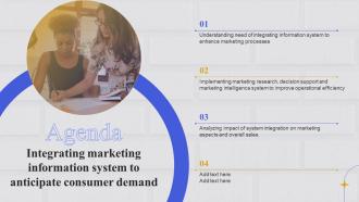 Agenda Integrating Marketing Information System To Anticipate Consumer Demand