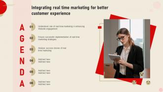 Agenda Integrating Real Time Marketing For Better Customer Experience MKT SS V