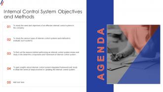 Agenda Internal Control System Objectives And Methods Ppt Slides Infographic Template