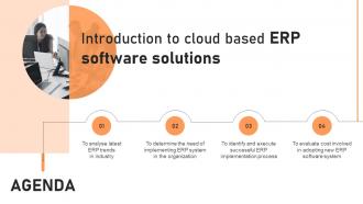 Agenda Introduction To Cloud Based ERP Software Solutions