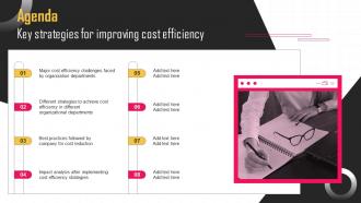 Agenda Key Strategies For Improving Cost Efficiency Graphics Pdf