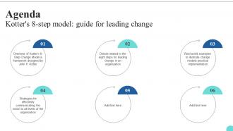 Agenda Kotters 8 Step Model Guide For Leading Change CM SS