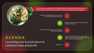 Agenda Launching New Food Product To Maximize Sales And Profit