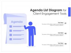 Agenda list diagram for client engagement tools infographic template