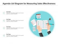 Agenda list diagram for measuring sales effectiveness infographic template