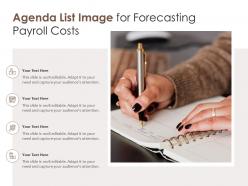 Agenda list image for forecasting payroll costs infographic template