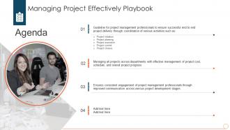 Agenda Managing Project Effectively Playbook Ppt Slides Infographic Template