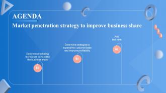 Agenda Market Penetration Strategy To Improve Business Share Strategy SS V