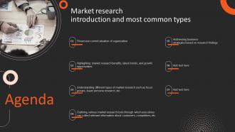 Agenda Market Research Introduction And Most Common Types Mkt Ss V
