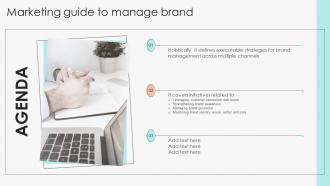 Agenda Marketing Guide To Manage Brand Ppt Slides Background Images