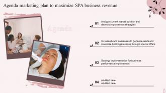 Agenda Marketing Plan To Maximize SPA Business Revenue Strategy SS V