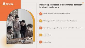 Agenda Marketing Strategies Of Ecommerce Company To Attract Customers Ppt Diagram Ppt