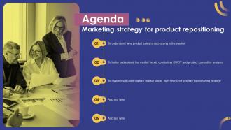 Agenda Marketing Strategy For Product Repositioning Ppt Slides Tips