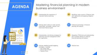 Agenda Mastering Financial Planning In Modern Business Environment Fin SS