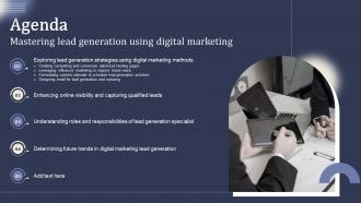 Agenda Mastering Lead Generation Using Digital Marketing Ppt Icon Mockup