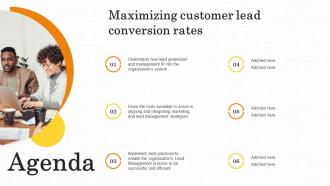 Agenda Maximizing Customer Lead Conversion Rates