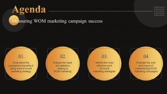 Agenda Measuring WOM Marketing Campaign Success MKT SS V