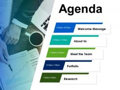 Agenda meet the team portfolio c307 ppt powerpoint presentation pictures icon