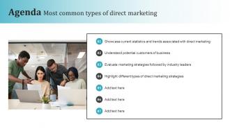 Agenda Most Common Types Of Direct Marketing MKT SS V