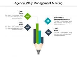 Agenda mthly management meeting ppt powerpoint presentation file mockup cpb