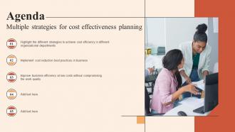 Agenda Multiple Strategies For Cost Effectiveness Planning