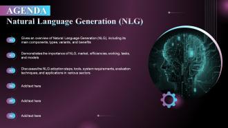 Agenda Natural Language Generation NLG Ppt Powerpoint Presentation File Good
