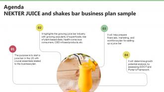 Agenda Nekter Juice And Shakes Bar Business Plan Sample BP SS
