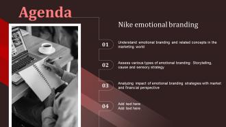 Agenda Nike Emotional Branding Ppt Powerpoint Presentation Icon Maker