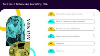 Agenda Non Profit Fundraising Marketing Plan Ppt Infographic Template Inspiration