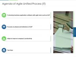 Agenda of agile unified process it ppt powerpoint presentation diagram ppt