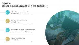 Agenda Of Bank Risk Management Tools And Techniques Ppt Slides Background Images