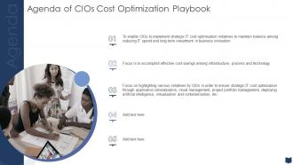 Agenda Of Cios Cost Optimization Playbook