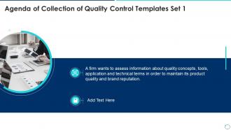 Agenda Of Collection Of Quality Control Templates Set 1 Ppt Portrait