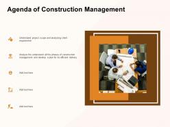 Agenda Of Construction Management The Phases Ppt Powerpoint Presentation Portfolio Rules