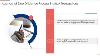 Agenda Of Due Diligence Process In M And A Transactions