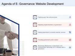 Agenda of e governance website development ppt inspiration show