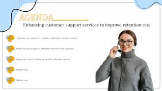 Agenda Of Enhancing Customer Support Services To Improve Enhancing Customer Support