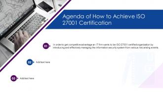 Agenda Of How To Achieve ISO 27001 Certification Ppt File Slides