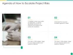 Agenda Of How To Escalate Project Risks Ppt Styles Gridlines