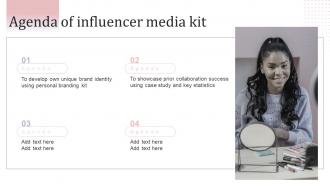 Agenda Of Influencer Media Kit
