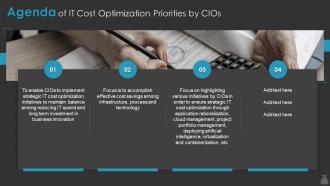 Agenda Of It Cost Optimization Priorities By Cios Ppt Slides Background Images