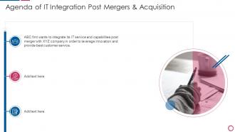 Agenda Of IT Integration Post Mergers And Acquisition