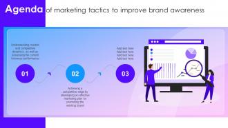 Agenda Of Marketing Tactics To Improve Brand Awareness Ppt Microsoft
