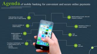 Agenda Of Mobile Banking For Convenient And Secure Online Payments Fin SS