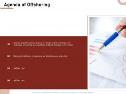 Agenda of offshoring business productivity ppt powerpoint portfolio