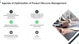 Agenda of optimization of product lifecycle management