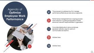 Agenda Of Optimize Employee Work Performance