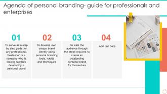 Agenda Of Personal Branding Guide For Professionals And Enterprises