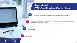 Agenda of pmp certification curriculum ppt slides template